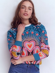 Boden Blue Rosa Printed Sweatshirt - Image 2 of 5
