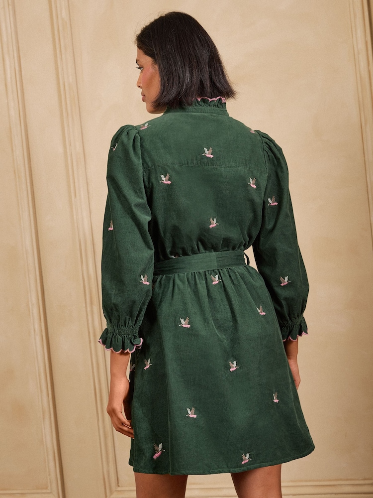 Forest Green Duck - Love & Roses Mini haljina sa ovratnikom od vrpce - Slika 5 od 5 Forest Green Duck - Love & Roses Mini haljina sa ovratnikom od vrpce - Slika 5 od 5