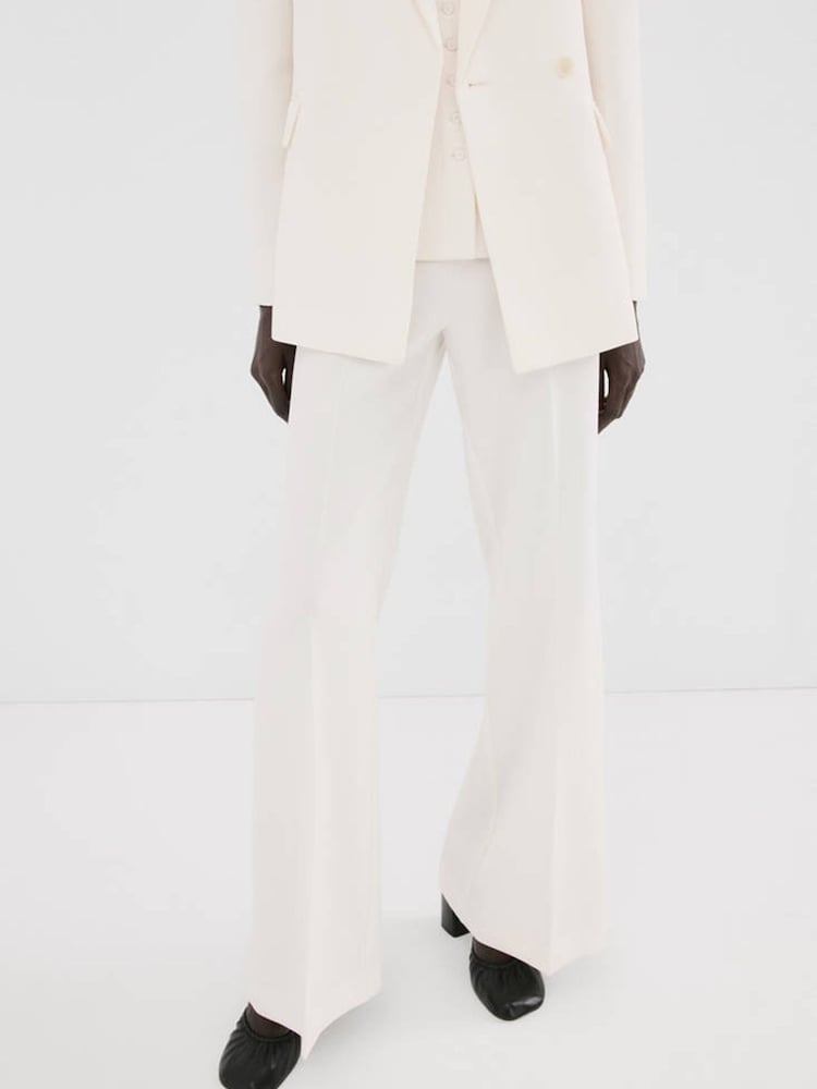 Mango Yellow Suit Style Flared High Waist Trousers - Image 1 of 4