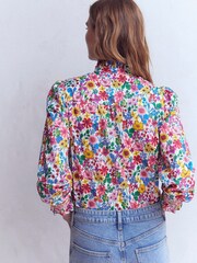 Boden Pink Esme Smocked Detail Frill Top - Image 3 of 5