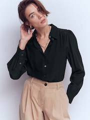 Boden Black Sara Silk Shirt - Image 4 of 5