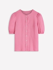 Boden Pink Leah Short Sleeve Linen Top - Image 5 of 5