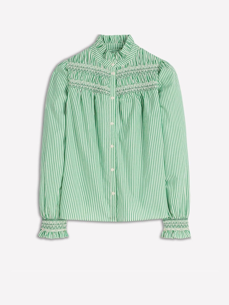 Boden Green Esme Smocked Detail Frill Top - Image 5 of 5