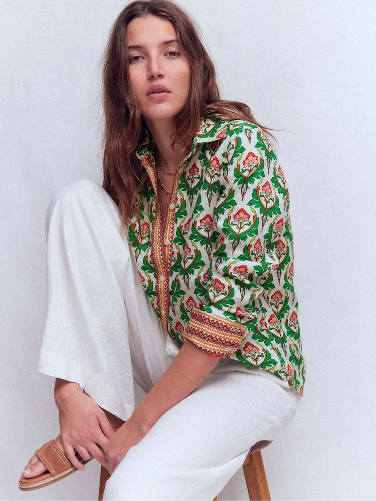 Boden Green Sienna Linen Shirt - Image 1 of 5