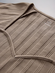 The Set 3 Pack Sweetheart Ribbed Cap Sleeve Tops Brown/Pale Green/Light Pink - Image 5 of 6
