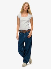 Superdry Grey Athletic Essential Square Neck T-Shirt - Image 2 of 4