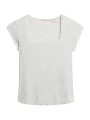 Superdry Grey Athletic Essential Square Neck T-Shirt - Image 4 of 4