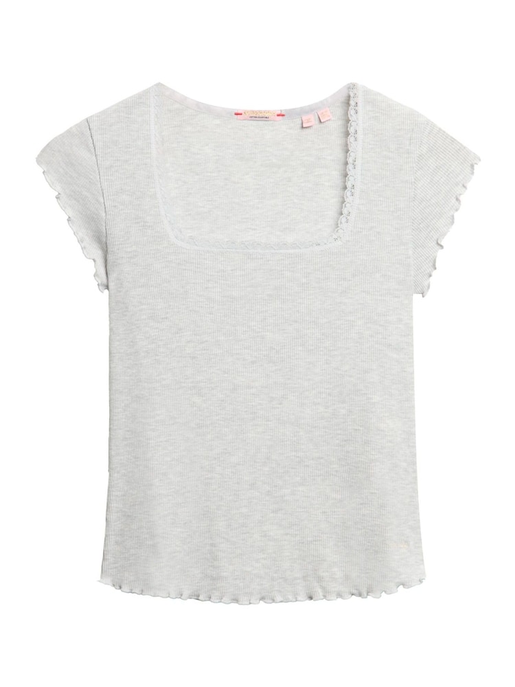 Superdry Grey Athletic Essential Square Neck T-Shirt - Image 4 of 4