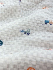 Checkerboard Cars Muslin Baby Fleece Blanket - Image 4 of 5