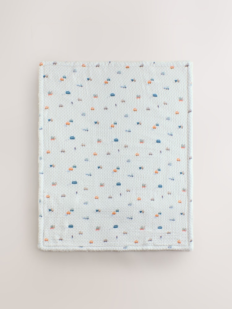 Checkerboard Cars Muslin Baby Fleece Blanket - Image 5 of 5 Checkerboard Cars Muslin Baby Fleece Blanket - Image 5 of 5