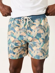 FatFace Blue Floral Printed Swim Shorts - Image 1 of 5