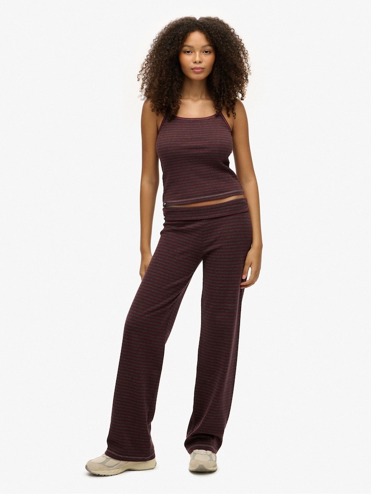 Superdry Red Stripe Athletic Essentials Fold Over Joggers - Image 1 of 8 Superdry Red Stripe Athletic Essentials Fold Over Joggers - Image 1 of 8