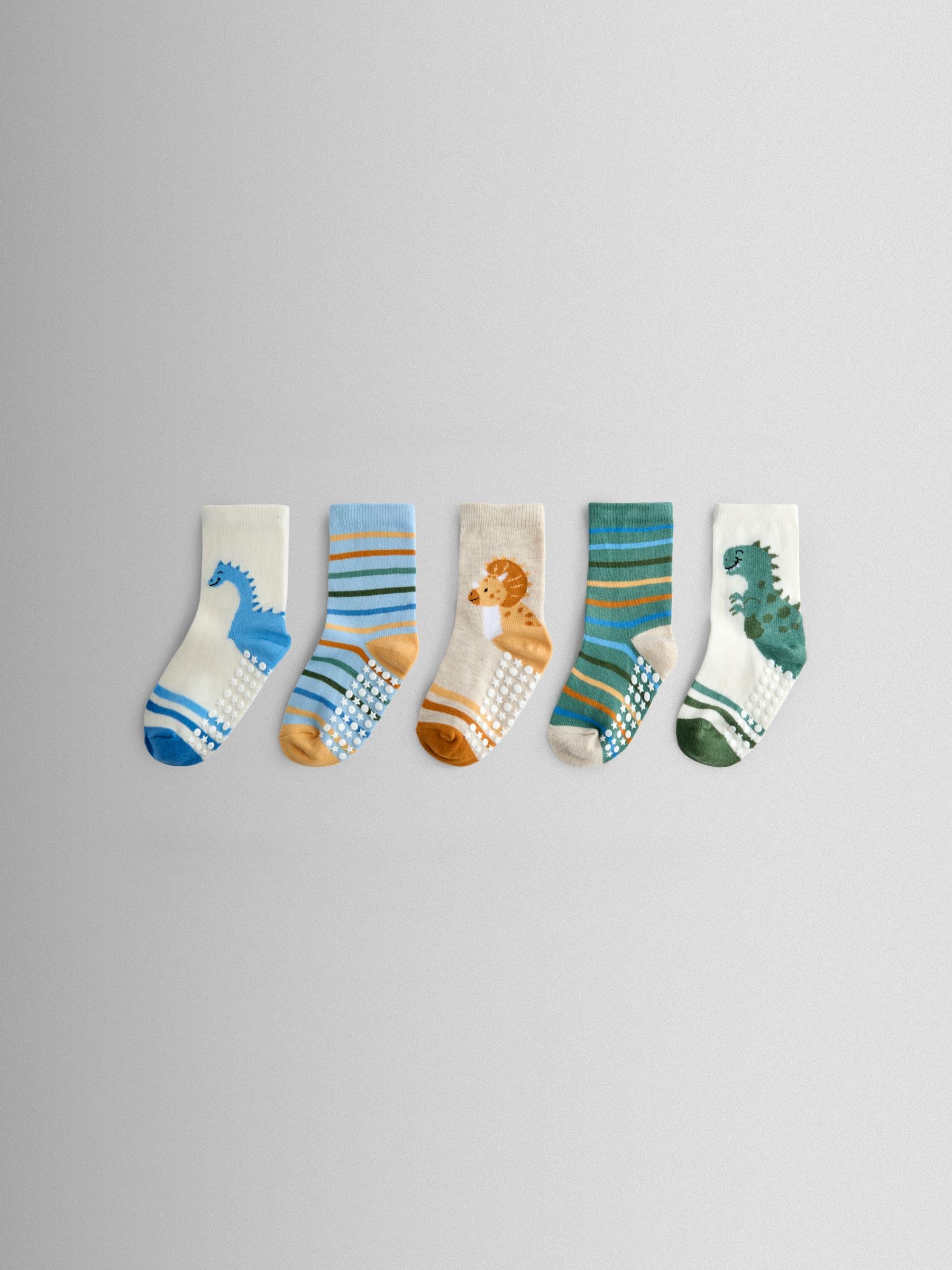 Jojo Maman Bébé Multi 5-Pack Dino Socks