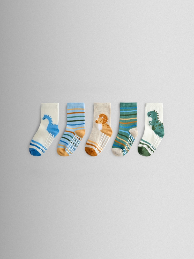 JoJo Maman Bébé Multi 5-Pack Dino Socks - Image 1 of 7 JoJo Maman Bébé Multi 5-Pack Dino Socks - Image 1 of 7