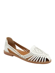 Ravel White Interlace Closed Toe Sandalised Leather Shoes - Image 1 of 4