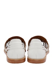 Ravel White Interlace Closed Toe Sandalised Leather Shoes - Image 3 of 4