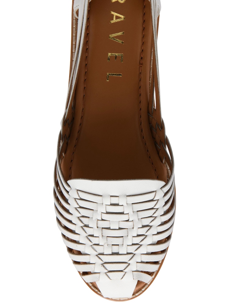 Ravel White Interlace Closed Toe Sandalised Leather Shoes - Image 4 of 4