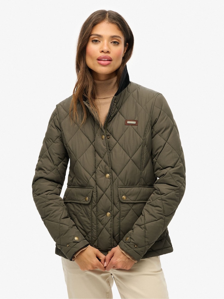 Superdry Brown Cord Trimmed Liner Jacket - Image 1 of 8