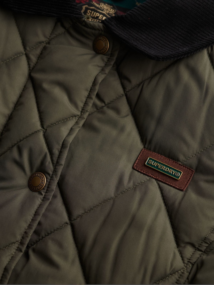 Superdry Brown Cord Trimmed Liner Jacket - Image 8 of 8