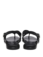 Negro - Sandalias de cuero con tira trasera, tira entre los dedos y adornos de Ravel - Imagen 3 de 4