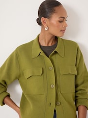 Hush Green Bobbie Shirt Shacket With Wool - Image 4 of 5