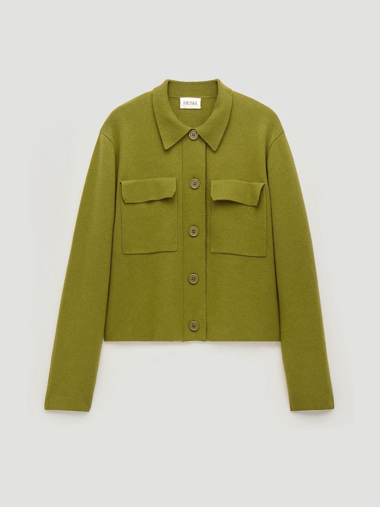 Hush Green Bobbie Shirt Shacket With Wool - Image 5 of 5 Hush Green Bobbie Shirt Shacket With Wool - Image 5 of 5