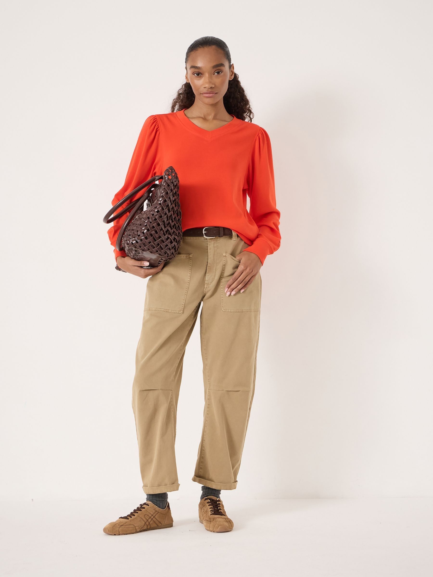 Buy Hush Orange Emily V-Neck Puff Sleeve Top from Next Turkey