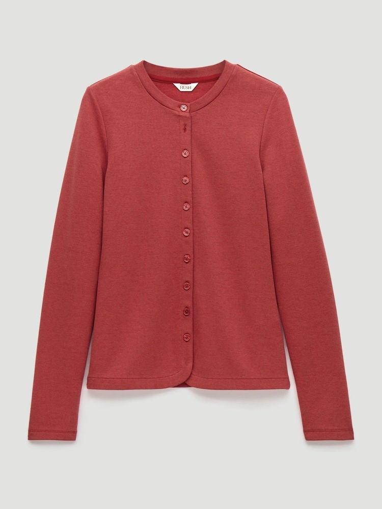 Hush Red Button Detail Jersey Cardigan - Image 6 of 6