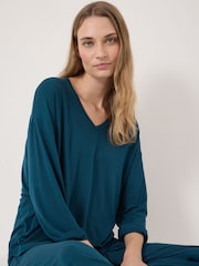 Hush Green Nox Jersey V-Neck Pyjamas - Image 4 of 5
