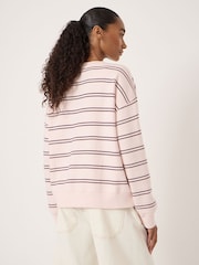 Hush Pink Luca Stripe Heavyweight Sweatshirt - Image 2 of 4