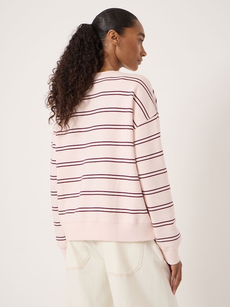 Hush Pink Luca Stripe Heavyweight Sweatshirt - Image 2 of 4 Hush Pink Luca Stripe Heavyweight Sweatshirt - Image 2 of 4