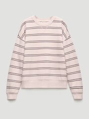 Hush Pink Luca Stripe Heavyweight Sweatshirt - Image 4 of 4
