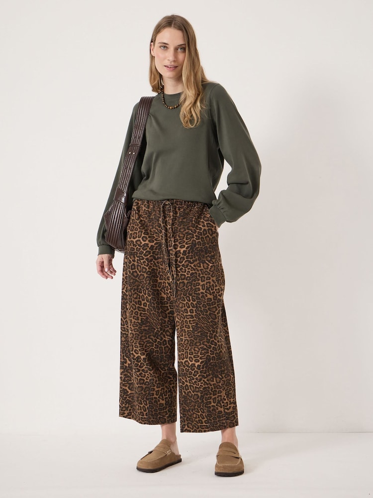 Hush Green Elodie Puff Detail Cuff Cotton Top - Image 2 of 5