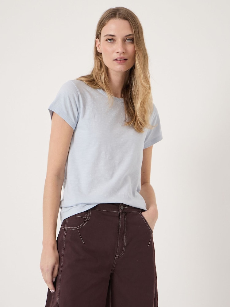 Hush Blue Slim Fit Slub Crew Neck T-Shirt - Image 1 of 5 Hush Blue Slim Fit Slub Crew Neck T-Shirt - Image 1 of 5