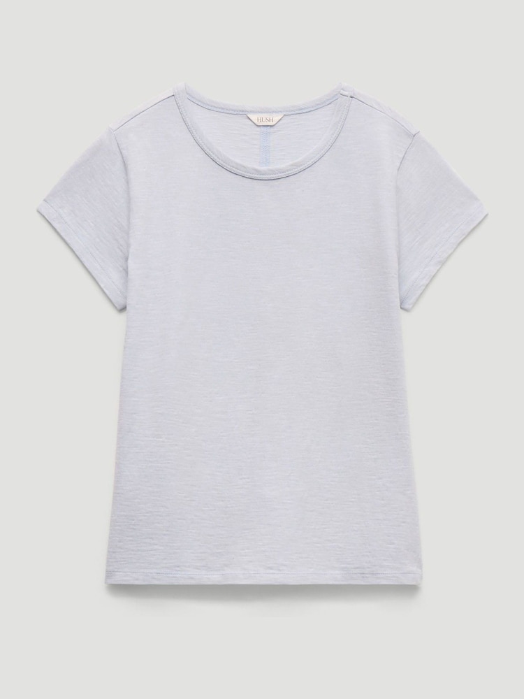 Hush Blue Slim Fit Slub Crew Neck T-Shirt - Image 5 of 5 Hush Blue Slim Fit Slub Crew Neck T-Shirt - Image 5 of 5