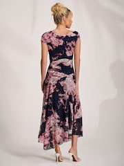 Jolie Moi asymmetrisk Maxikjole med drapert Print i blonder - Bilde 4 av 7