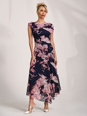 Jolie Moi asymmetrisk Maxikjole med drapert Print i blonder - Bilde 7 av 7