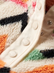 Кремовий - Superdry Super Soft Printed Half Zip Neck Sweat Top - Image 5 of 6