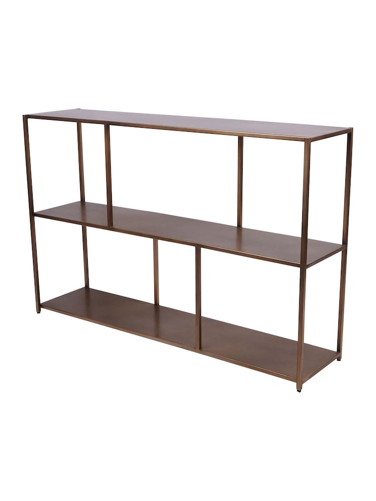 Libra Interiors Brushed Satin Brooks Console Brushed Champagne Table - Image 2 of 7