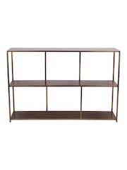 Libra Interiors Brushed Satin Brooks Console Brushed Champagne Table - Image 4 of 7
