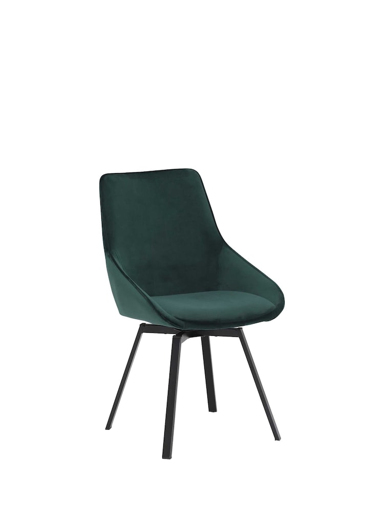 Barker and Stonehouse Green Velvet Swivel Dining Chair - Image 2 of 6 Barker and Stonehouse Green Velvet Swivel Dining Chair - Image 2 of 6