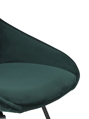 Barker and Stonehouse Green Velvet Swivel Dining Chair - Image 5 of 6