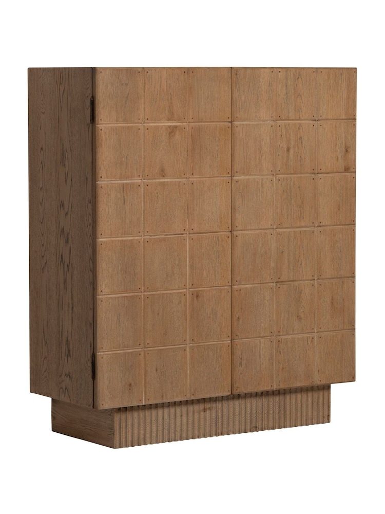 Barker and Stonehouse Brown Fluted Reclaimed Wood 2 Doors Cabinet - Image 2 of 6 Barker and Stonehouse Brown Fluted Reclaimed Wood 2 Doors Cabinet - Image 2 of 6