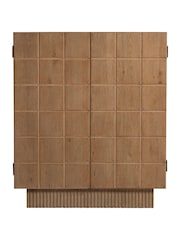 Barker and Stonehouse Brown Fluted Reclaimed Wood 2 Doors Cabinet - Image 3 of 6