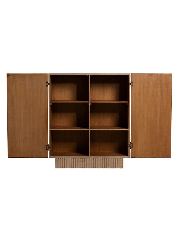 Barker and Stonehouse Brown Fluted Reclaimed Wood 2 Doors Cabinet - Image 6 of 6 Barker and Stonehouse Brown Fluted Reclaimed Wood 2 Doors Cabinet - Image 6 of 6