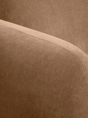 Barker and Stonehouse Brown Curved Velvet Armchair - Image 3 of 6