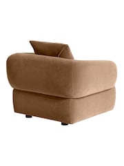 Barker and Stonehouse Brown Curved Velvet Armchair - Image 5 of 6