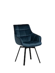 Barker and Stonehouse Blue Velvet Swivel Dining Chair - Image 2 of 6