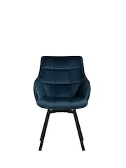 Barker and Stonehouse Blue Velvet Swivel Dining Chair - Image 3 of 6