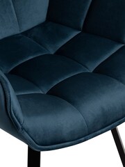 Barker and Stonehouse Blue Velvet Swivel Dining Chair - Image 5 of 6